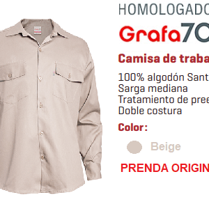 Camisa Grafa70® Beige. Talles 38 al 48